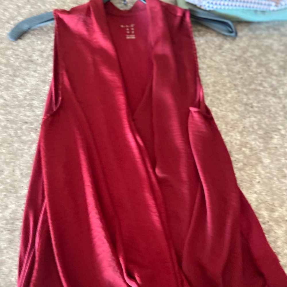 Sleeveless wrap front blouse